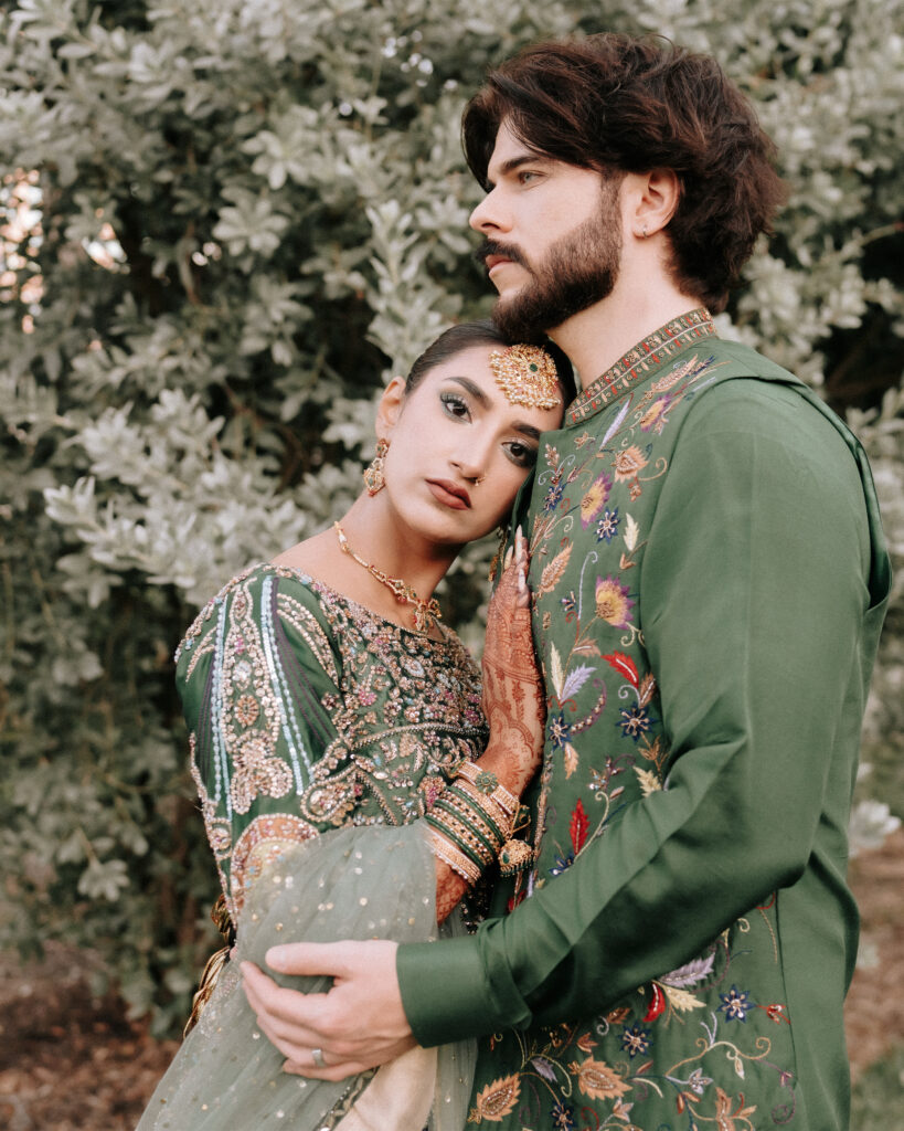 Indian Wedding at Hilton Tampa Downtown: A Photographer’s Guide 8 Couple in green mehndi outfits, South Asian wedding photographer Tampa