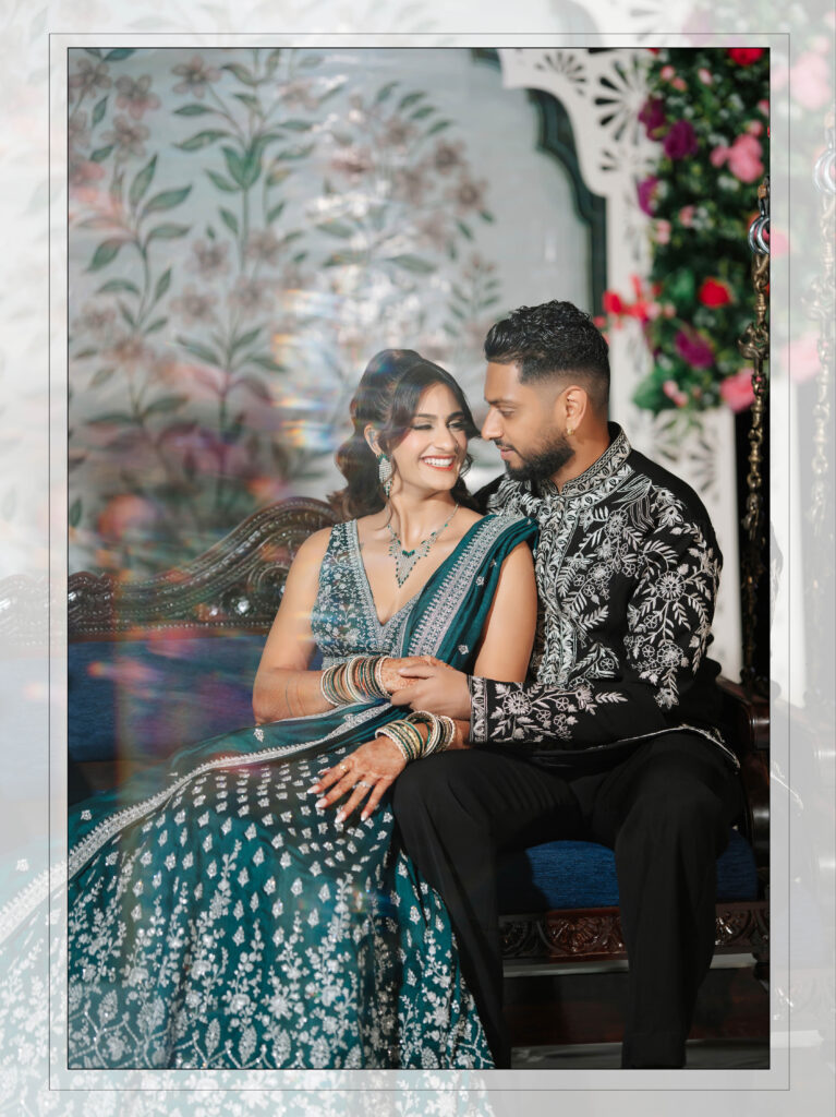Bride and groom dancing at sangeet, South Asian wedding photographer Tampa