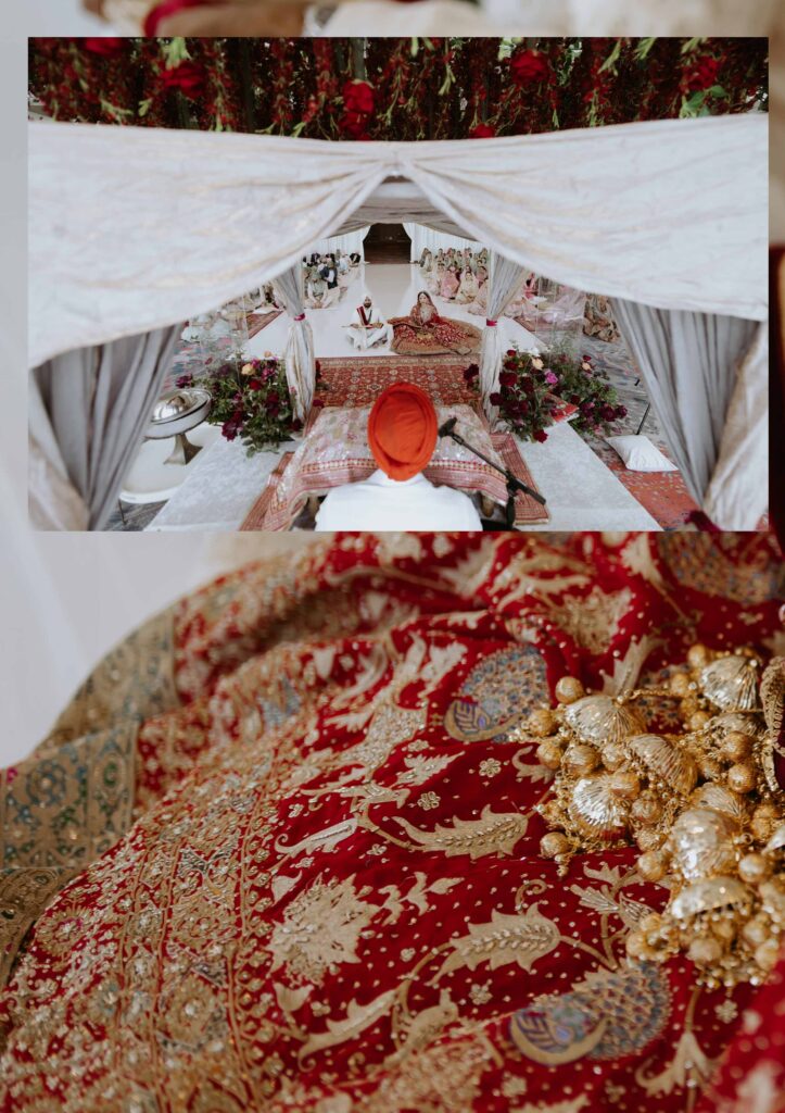 Bridal details and ceremony decor at a Sikh wedding in South Florida