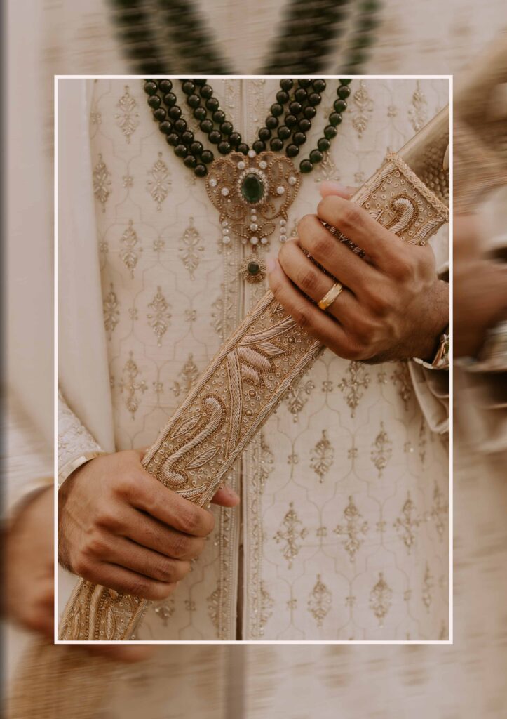 Groom holding his kirpan, Sikh wedding detail photography near Fort Lauderdale