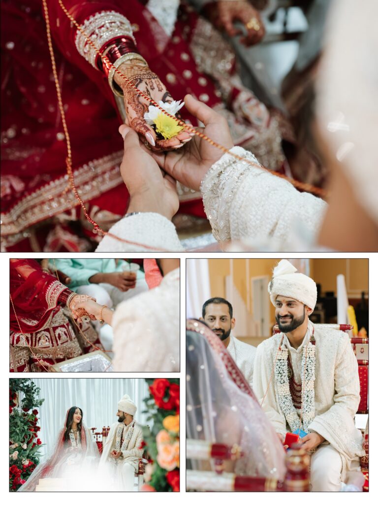 Priya & Dillan’s Gujarati Wedding | Indian Wedding Photographer Atlanta 18 Hindu wedding ritual details: hands joined over the sacred fire and the groom during the ceremony
