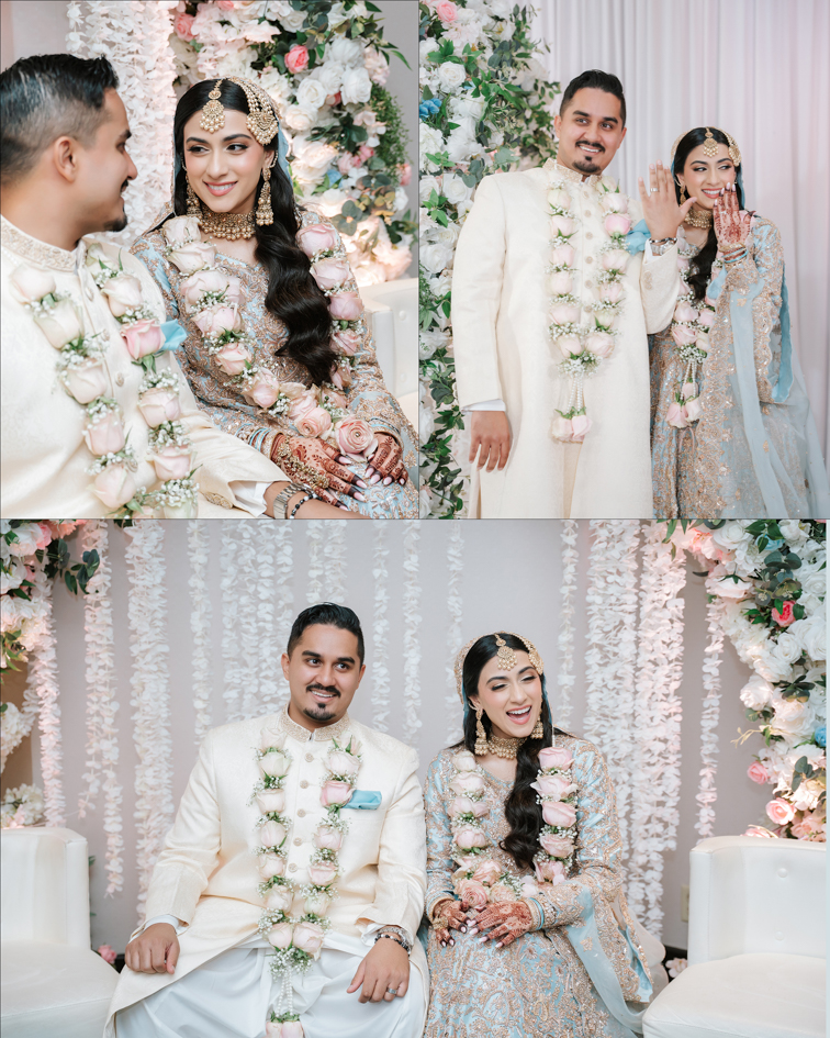 Hanna & Nabeel’s Stunning Nikkah at Hilton Tampa Downtown 9 Hanna and Nabeel in rose garlands showing their rings after the nikkah, Tampa