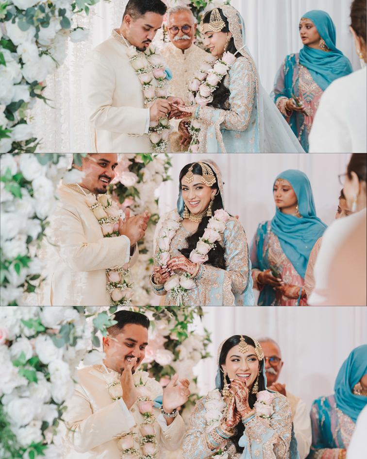 Hanna & Nabeel’s Stunning Nikkah at Hilton Tampa Downtown 5 Hanna and Nabeel exchanging rings at their nikkah as family looks on, Tampa